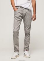 Men Argent Pepe Jeans Stanley Regular Jogger Pants 60J401101 - Image 2