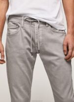 Men Argent Pepe Jeans Stanley Regular Jogger Pants 60J401101 - Image 3