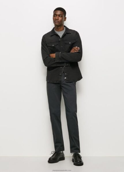 Men Black Pepe Jeans Charly Chino Trousers 60J401107