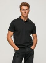 Men Black Pepe Jeans Logo T-Shirt 60J401086