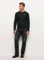 Men Black Pepe Jeans Long-Sleeved Cotton T-Shirt 60J401008 - Image 2