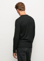 Men Black Pepe Jeans Long-Sleeved Cotton T-Shirt 60J401008 - Image 4