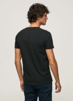Men Black Pepe Jeans Printed Logo Cotton T-Shirt 60J401012 - Image 4
