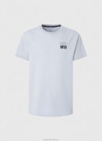 Men Bleach Blue Pepe Jeans 1973 Logo Cotton T-Shirt 60J40924 - Image 5