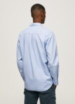 Men Bleach Blue Pepe Jeans Fabio Regular Fit Oxford Shirt 60J401027 - Image 4