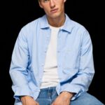 Men Bleach Blue Pepe Jeans Lambert Fil A Fil Straight Fit Shirt 60J401030