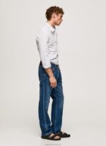 Men Bleach Blue Pepe Jeans Lawrence Slim Fit Poplin Shirt 60J401050 - Image 2