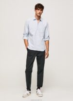 Men Bleach Blue Pepe Jeans Lawson Regular Fit Oxford Shirt 60J401052