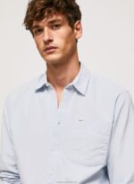 Men Bleach Blue Pepe Jeans Lawson Regular Fit Oxford Shirt 60J401052 - Image 3
