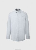Men Bleach Blue Pepe Jeans Lovejoy Floral Poplin Shirt 60J401045 - Image 5