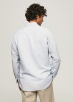 Men Bleach Blue Pepe Jeans Parker Long Sleeved Shirt 60J401071 - Image 5