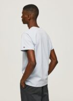 Men Bleach Blue Pepe Jeans Printed Logo Cotton T-Shirt 60J40947 - Image 4