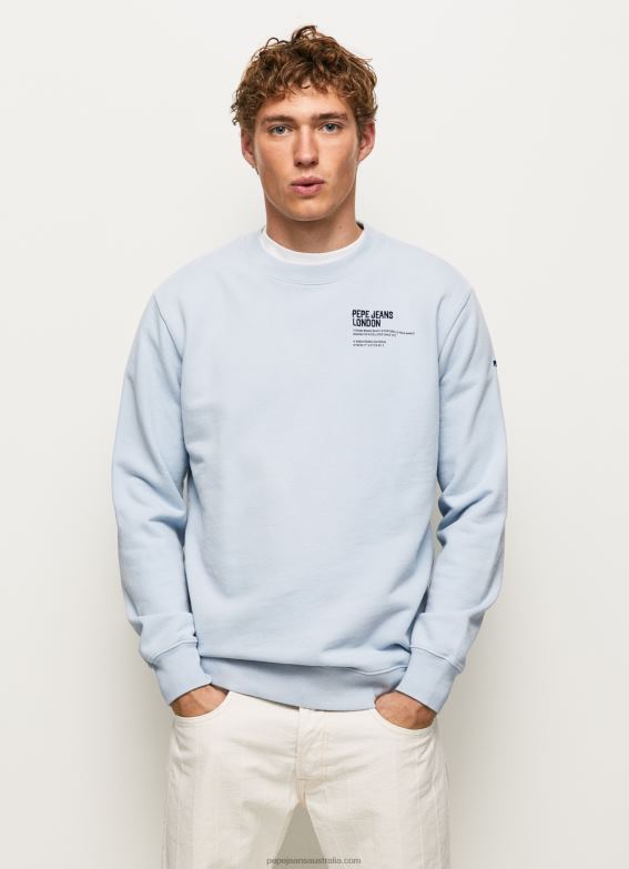 men_bleach_blue_pepe_jeans_rounded_collar_cotton_jumper_60j40869.jpg Men Bleach Blue Pepe Jeans Rounded Collar Cotton Jumper 60J40869 - Image 1