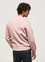 Men Bleach Pink Pepe Jeans Embroidered Logo Cotton Jumper 60J40882 - Image 4