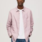 Men Bleach Pink Pepe Jeans Parker Long Sleeved Shirt 60J401051