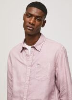 Men Bleach Pink Pepe Jeans Parker Long Sleeved Shirt 60J401051 - Image 3