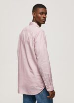 Men Bleach Pink Pepe Jeans Parker Long Sleeved Shirt 60J401051 - Image 4