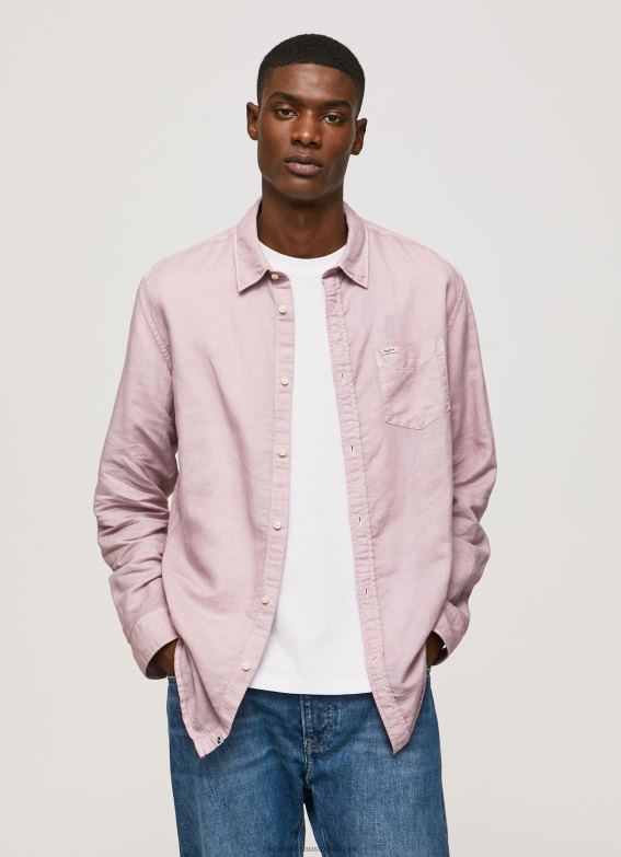 men_bleach_pink_pepe_jeans_parker_long_sleeved_shirt_60j401051.jpg Men Bleach Pink Pepe Jeans Parker Long Sleeved Shirt 60J401051 - Image 1