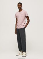 Men Bleach Pink Pepe Jeans Washed And Dyed Cotton T-Shirt 60J40928 - Image 2