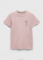 Men Bleach Pink Pepe Jeans Washed And Dyed Cotton T-Shirt 60J40928 - Image 5