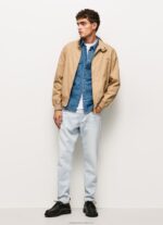 Men Camel Pepe Jeans Cotton Harrington Jacket 60J40830 - Image 3