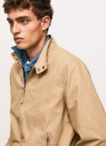 Men Camel Pepe Jeans Cotton Harrington Jacket 60J40830 - Image 5