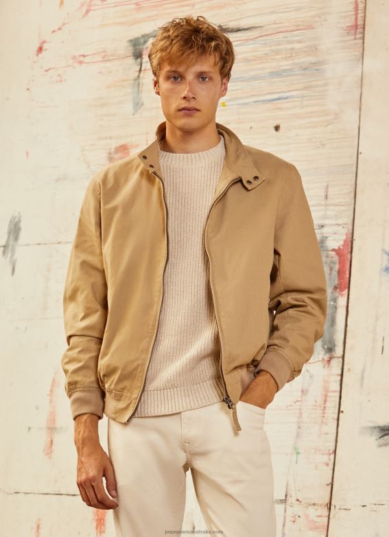 men_camel_pepe_jeans_cotton_harrington_jacket_60j40830.jpg Men Camel Pepe Jeans Cotton Harrington Jacket 60J40830 - Image 1