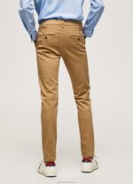 Men Camel Pepe Jeans Slim James Chino Trousers 60J401098 - Image 4