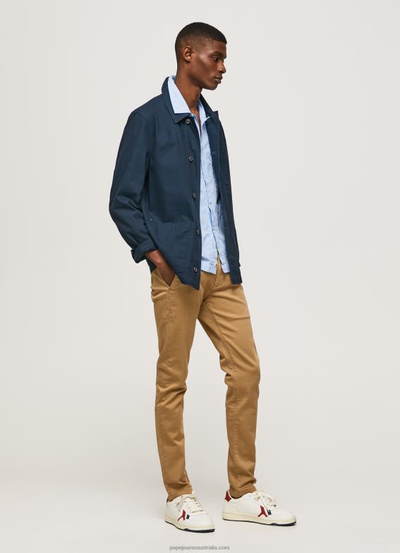 men_camel_pepe_jeans_slim_james_chino_trousers_60j401098.jpg Men Camel Pepe Jeans Slim James Chino Trousers 60J401098 - Image 1