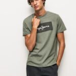 Men Casting Pepe Jeans Embroidered Logo Cotton T-Shirt 60J40914