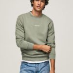 Men Casting Pepe Jeans Logo Printed Cotton Sweatshirt 60J40908