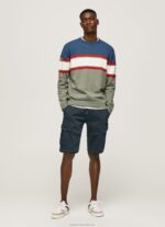 Men Casting Pepe Jeans Striped Print Cotton Jersey 60J40849 - Image 2