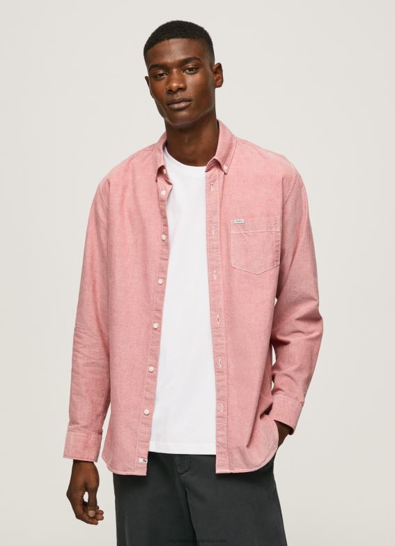 men_cloudy_pink_pepe_jeans_lowell_regular_fit_oxford_shirt_60j401048.jpg Men Cloudy Pink Pepe Jeans Lowell Regular Fit Oxford Shirt 60J401048 - Image 1