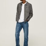Men Denim Pepe Jeans Byron Midrise Relaxed Fit Jeans 60J40813