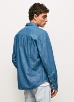 Men Denim Pepe Jeans Carson Regular Fit Denim Shirt 60J401020 - Image 4
