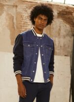 Men Denim Pepe Jeans Combined Fabric Jacket 60J40846