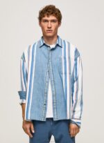 Men Denim Pepe Jeans Devon Oversized Denim Overshirt 60J401021 - Image 2