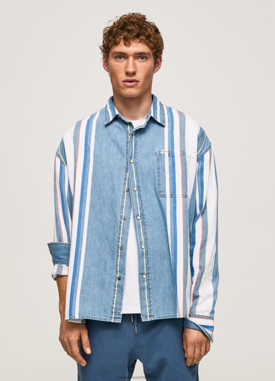 Men Denim Pepe Jeans Devon Oversized Denim Overshirt 60J401021 - Image 2