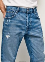 Men Denim Pepe Jeans Easton Dropped Rise Relaxed Fit Jeans 60J40819 - Image 3