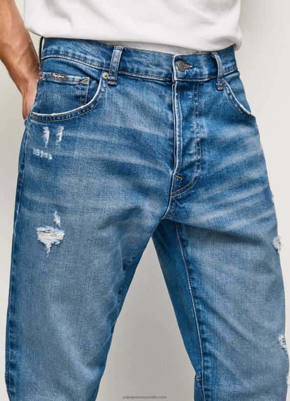 Men Denim Pepe Jeans Easton Dropped Rise Relaxed Fit Jeans 60J40819 - Image 3