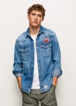 Men Denim Pepe Jeans Noah Regular Fit Denim Shirt 60J401049 - Image 2