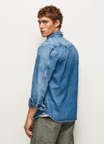 Men Denim Pepe Jeans Noah Regular Fit Denim Shirt 60J401049 - Image 4