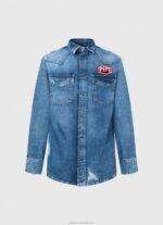 Men Denim Pepe Jeans Noah Regular Fit Denim Shirt 60J401049 - Image 5