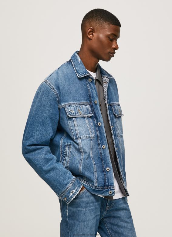 men_denim_pepe_jeans_oversized_denim_jacket_60j40818.jpg Men Denim Pepe Jeans Oversized Denim Jacket 60J40818 - Image 1