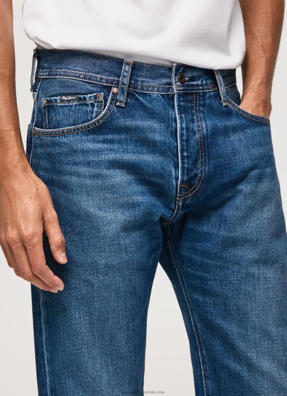 Men Denim Pepe Jeans Penn Dropped Rise Relaxed Fit Jeans 60J40814 - Image 3