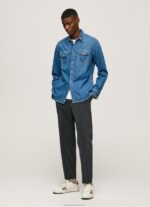 Men Denim Pepe Jeans Slim Fit Denim Shirt 60J401023 - Image 2