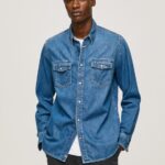 Men Denim Pepe Jeans Slim Fit Denim Shirt 60J401023