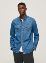 Men Denim Pepe Jeans Slim Fit Denim Shirt 60J401023