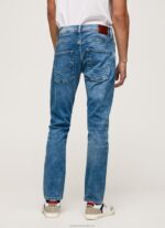 Men Denim Pepe Jeans Track Midrise Regular Fit Jeans 60J40803 - Image 4