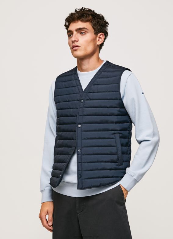 men_dulwich_pepe_jeans_button_fastened_padded_waistcoat_60j40845.jpg Men Dulwich Pepe Jeans Button Fastened Padded Waistcoat 60J40845 - Image 1